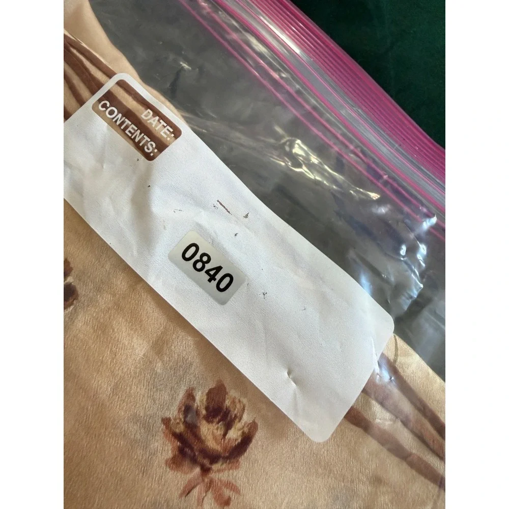 Vintage‎ Floral Square Scarf Brown Beige Rose Pattern 30x30